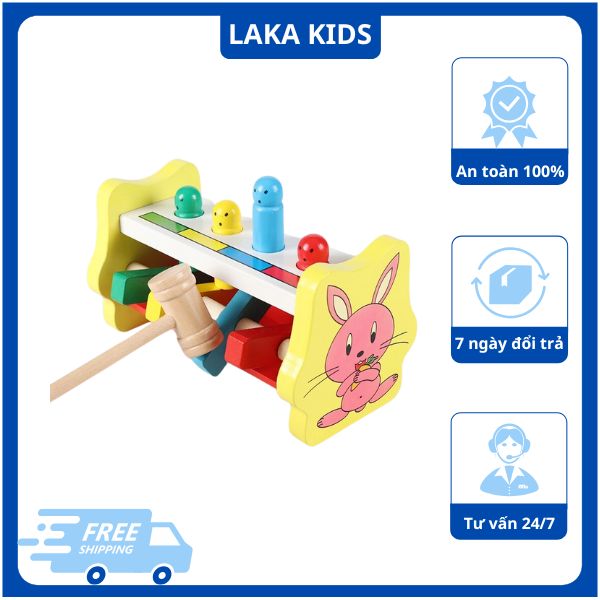 Đập Chuột Hình Thỏ Bằng Gỗ Laka Kids